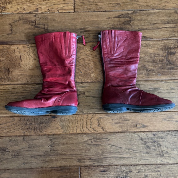 Miz Mooz Prima Boots In Red Leather, Size 38 - Picture 2 of 5